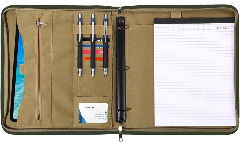 Homaisson Tactical OCP Modular Binder System - Large Letter Size Combat Padfolio w/Detachable 3-Ring Insert & 25 Paper Sheets, Mission-Ready Organizer for Field & Office Use - Image 1